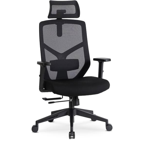 BENTO Sort Moderne Ergonomisk Drejelig Kontorstol