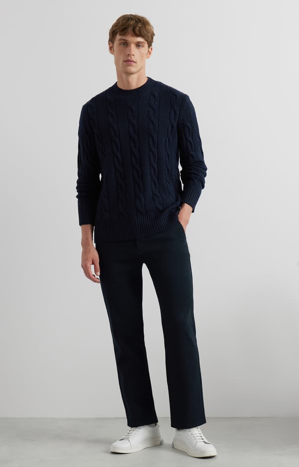 Kabelstrikket sweater XXL