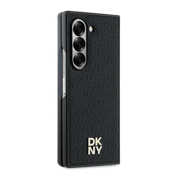 DKNY Repeat Pattern Stack Logo -suojakuori Samsung Galaxy Z Fold6:lle, musta