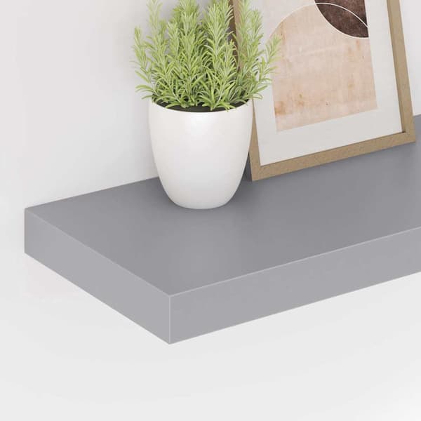 vidaXL Seinähylly harmaa 60x23,5x3,8 cm MDF