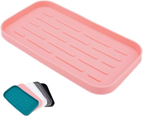 Silikon diskavrinningsmatta för diskbänken, rosa