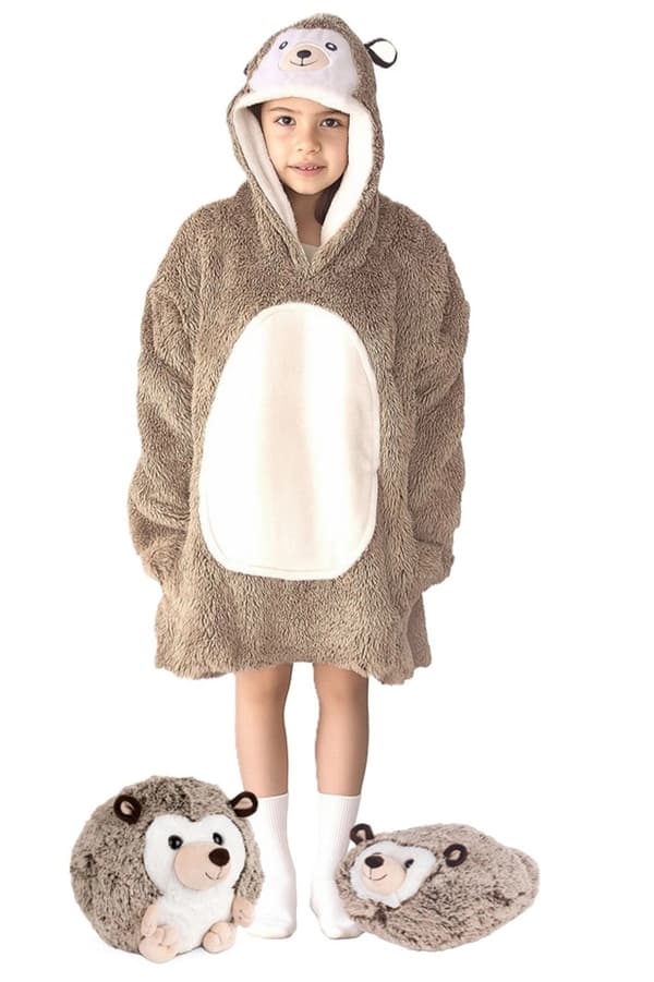 Oversized tæppe sweatshirt til børn Hedgehog Cozy Noxxiez CH329