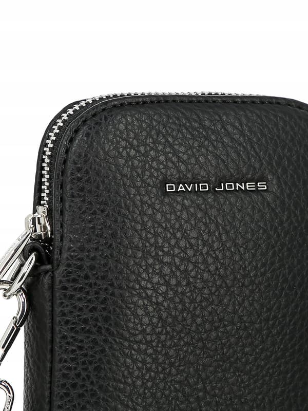 David Jones dame mini messenger taske, sort kunstlæder