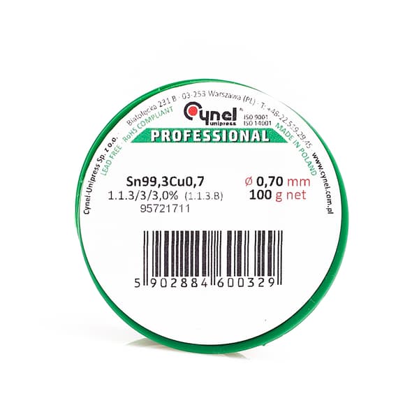 Tin Cynel lyijytön Sn99.3CU0.7 0.70 100g