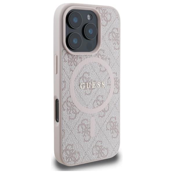 Guess 4G Ring Classic Logo MagSafe-etui til iPhone 16 Pro Max, lyserød