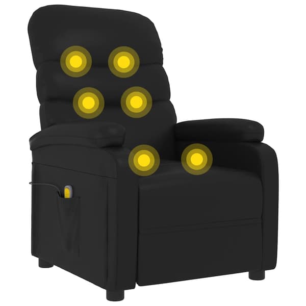 vidaXL Massagestol, Svart, Konstläder