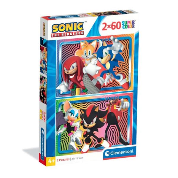 2 x 60 bitars pussel. Superfärgglatt. Sonic