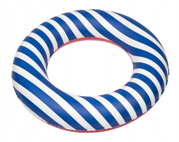 UPPBLÅSBAR RING 55CM BLÅ RANDIG