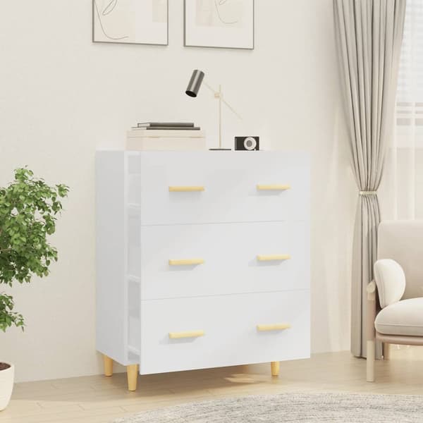 vidaXL Byrå, vit, 70x34x90 cm, träbaserat material