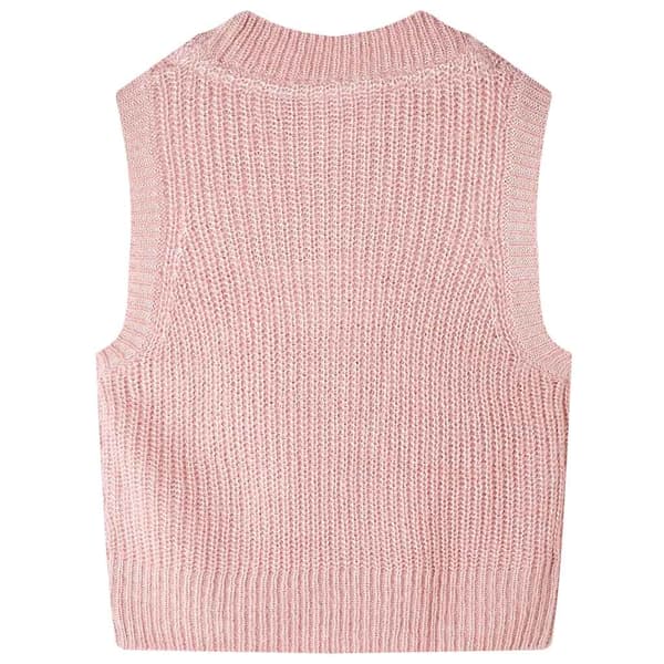 Børnestrikvest, pastelrosa, 92