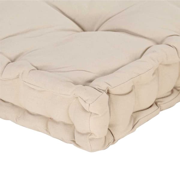 vidaXL Golv- eller palldynor, 2 st, bomull, beige