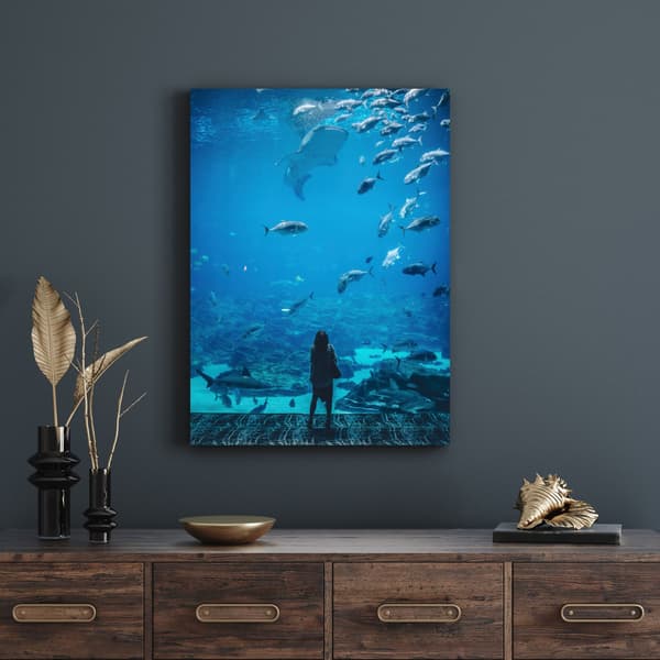 Canvastavla Människor Akvarium 60x100 cm