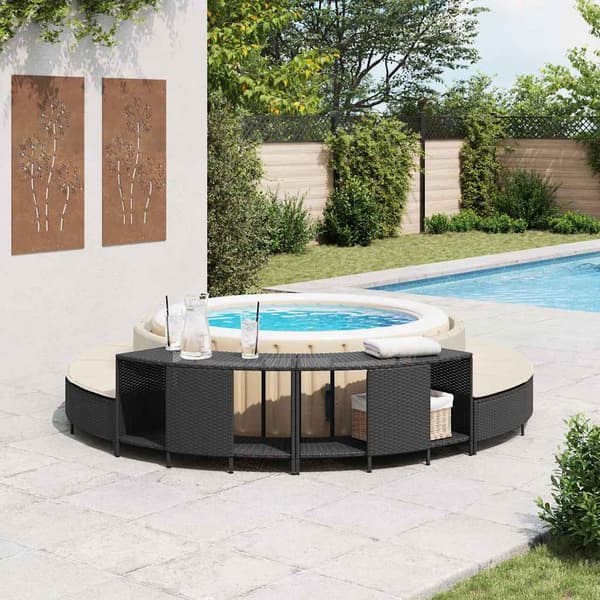 vidaXL spaskabe, sæt med 2, sort, polyrattan