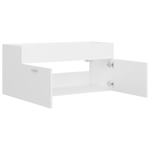 vidaXL håndvaskskab hvid 100x38,5x46 cm spånplade