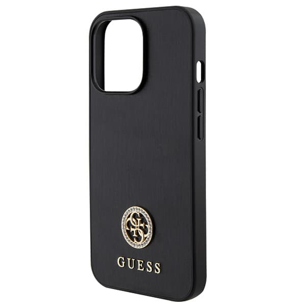 Guess Strass Metal Logo-cover til iPhone 13 Pro, Sort