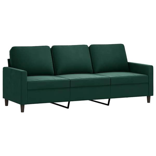 vidaXL 3-sitssoffa mörkgrön 180 cm klädd i sammet