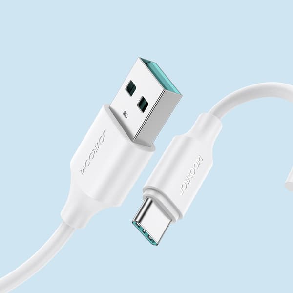 Laddnings- och datakabel USB-A - USB-C 3A 2m vit