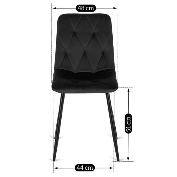 ROBIN Polstret Stuestol Sort Velour Moderne Loft