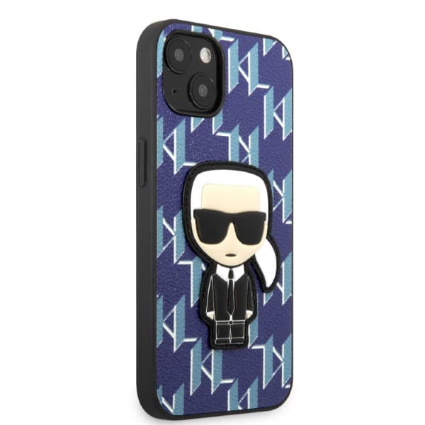 Karl Lagerfeld Monogram Ikonik Patch-skal till iPhone 13 mini, Blå