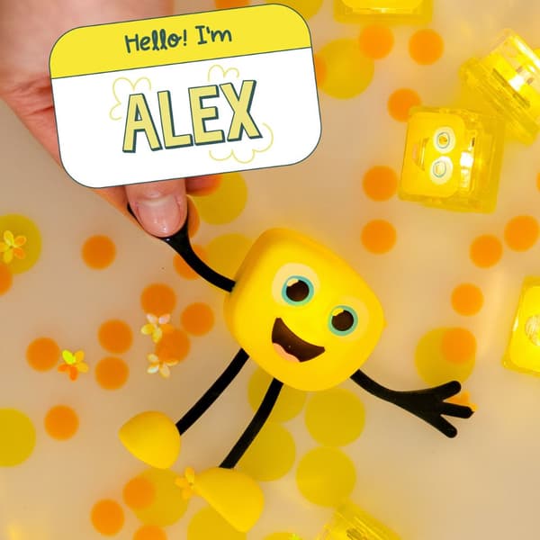 Alex Vand Sensoriske Terninger Sæt, Gul, Glo Pals