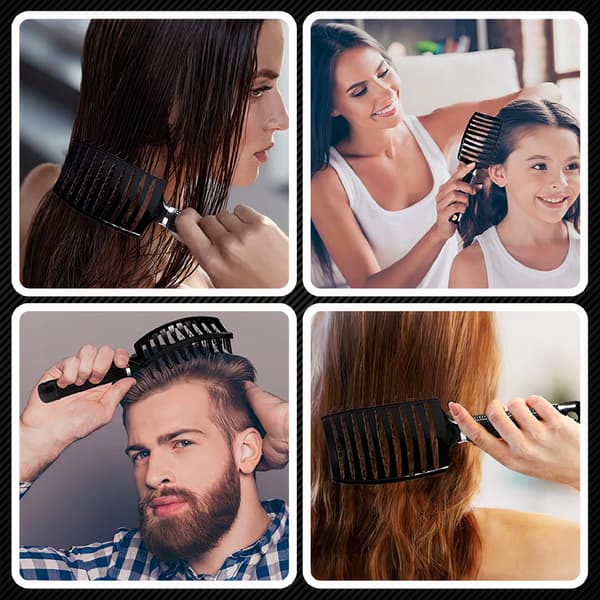 Hårborste FÖR kamning, styling, massage med borst, svart