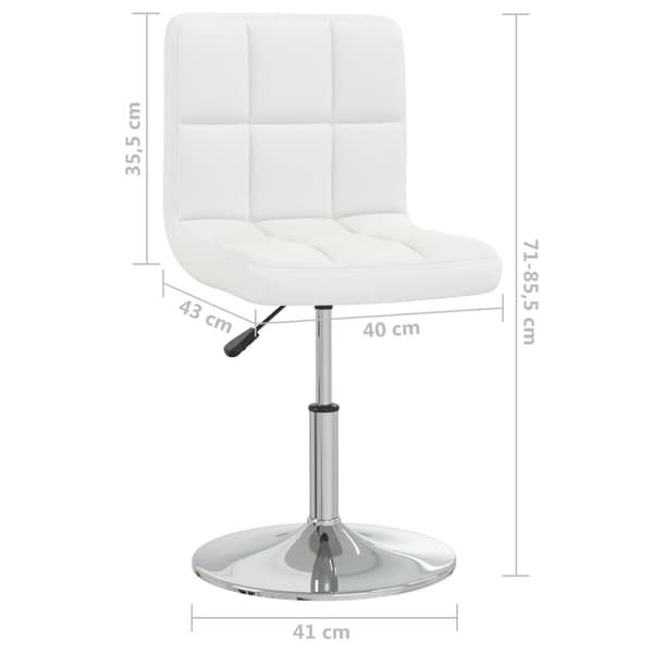 vidaXL Matstol, Vit, Klädd i Konstläder
