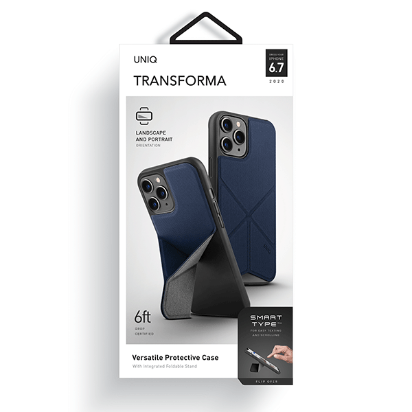 UNIQ Transforma-skal med stativ för iPhone 12 Pro Max, blå