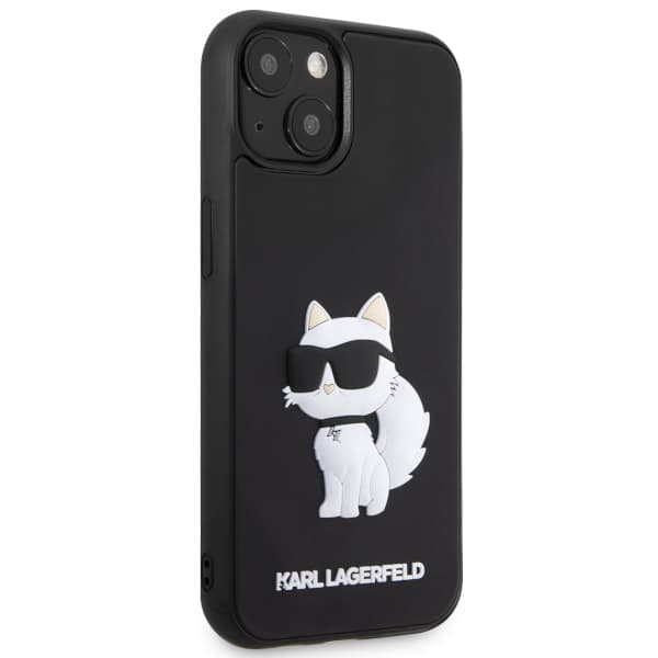 Karl Lagerfeld gummibelagt 3D-cover til iPhone 14 Plus, sort