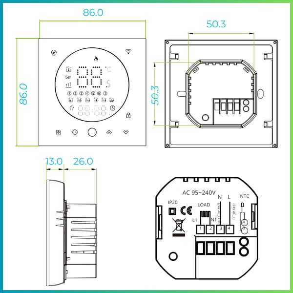 ergowave varmemåtte 14m2 + CLEAR WiFi termostatstyring, varme