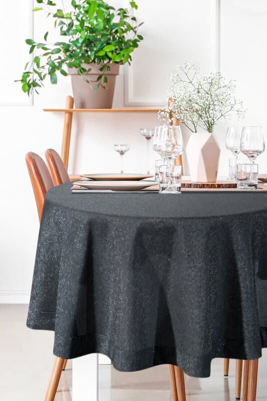 Rund duk STELLA1 180 cm svart