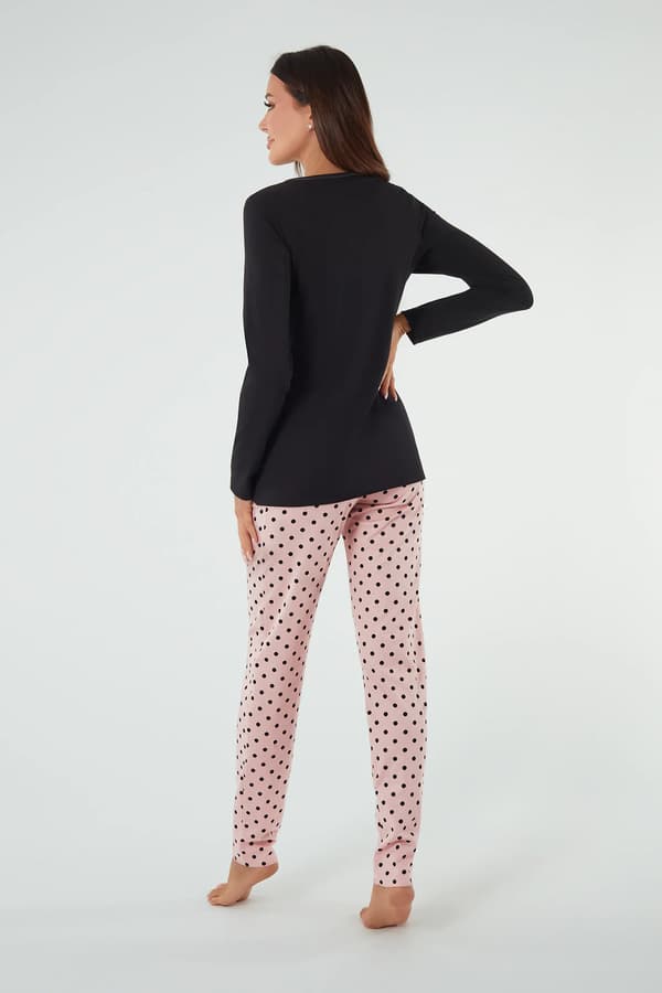 Buscato dampyjamas långärmad, långbyxor L