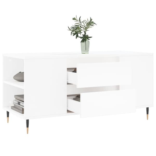 vidaXL Soffbord, Vitt, 102x44,5x50 cm