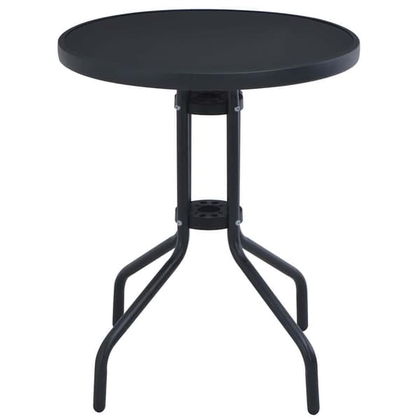 vidaXL havebord sort 80 cm stål og glas