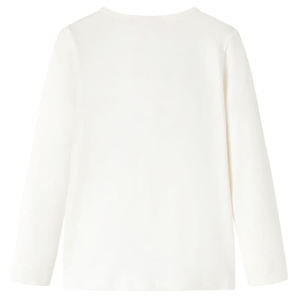 Barn långärmad T-shirt, ecru, 128