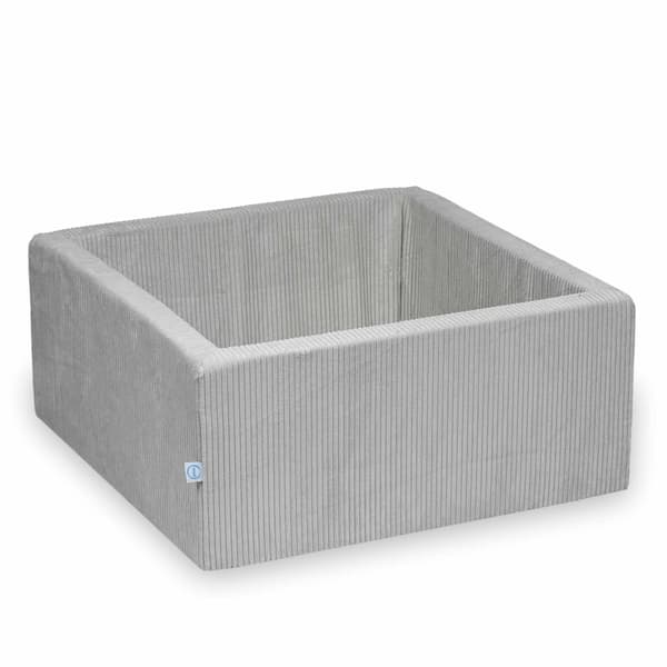 Tør pool 90x90x40 fløjlsbøjle grå uden bolde