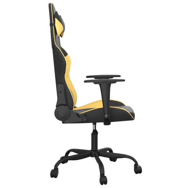 vidaXL massage-gamingstol, sort og guld, kunstlæder