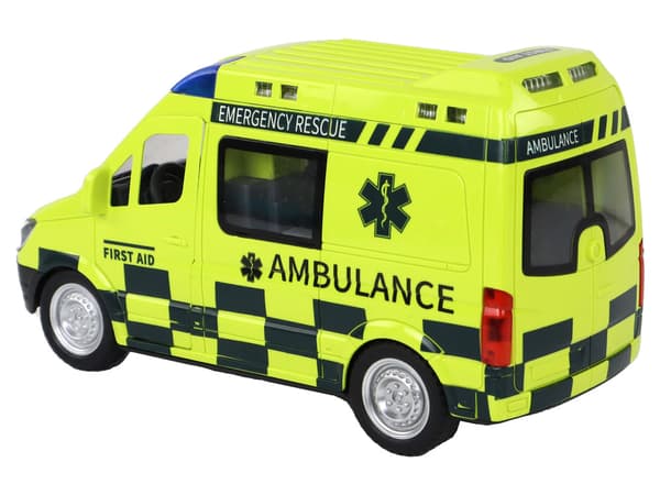 Fjernstyret gul ambulance med lys