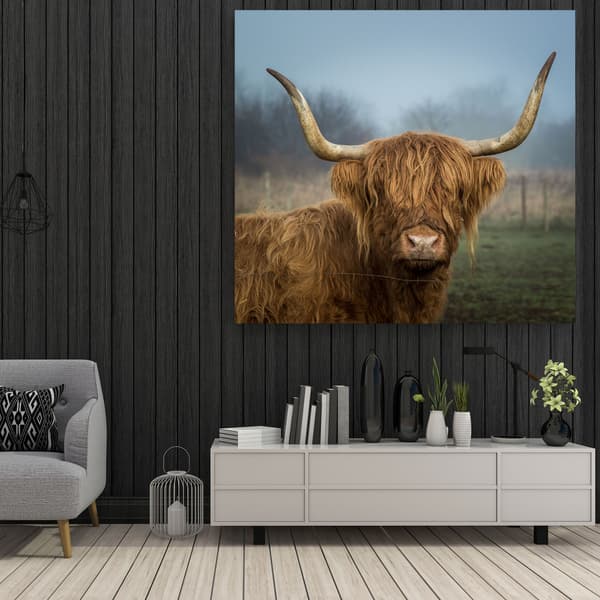 Canvastavla Djur Ko 90x90 cm