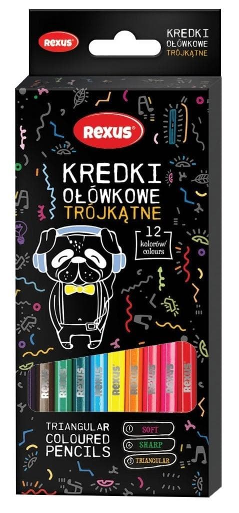 Trekantede farveblyanter, 12 farver