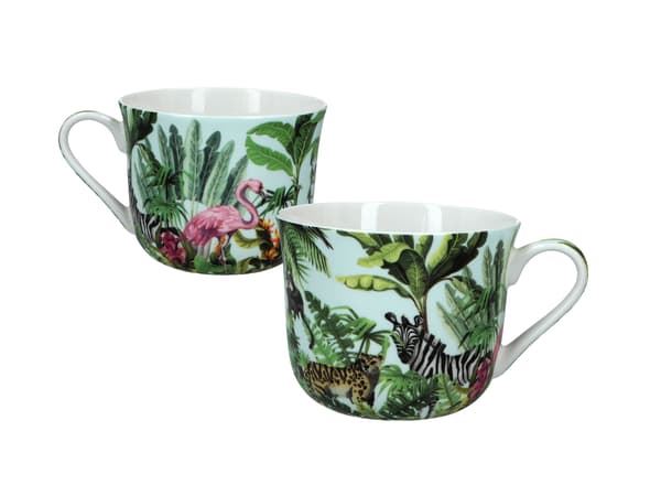 Frukostkopp och fat - Tropical Safari (FBCh)