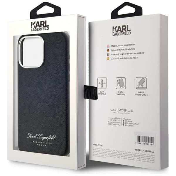 Karl Lagerfeld hotel RSG cover til iPhone 15 Pro, sort