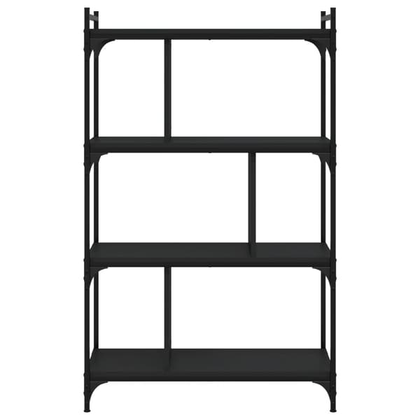 vidaXL 4-lags bogreol sort 76x32x123 cm