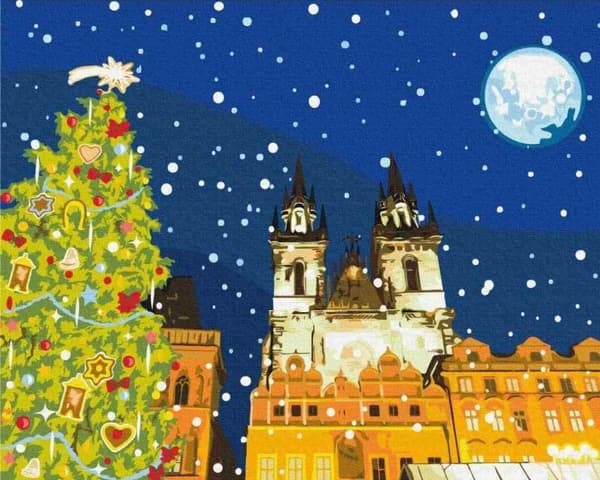 Målning med siffror - Nyårs Prag 40x50cm