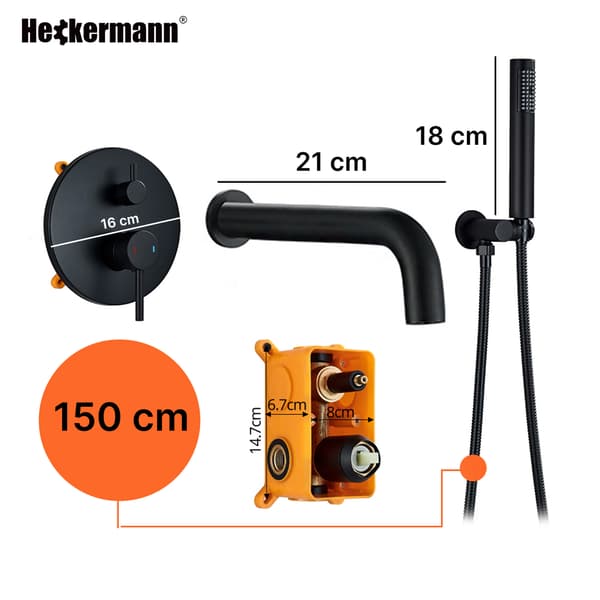 Heckermann H400 musta piiloasennuskylpyammesetti