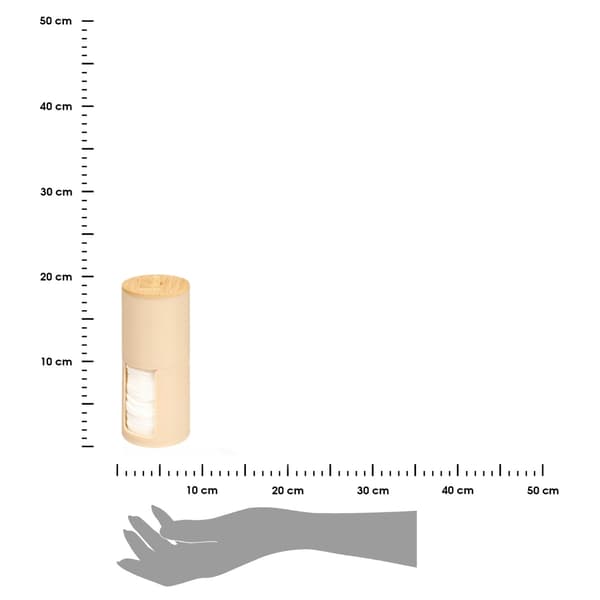 Bomullsrondellbehållare, bambulock, beige