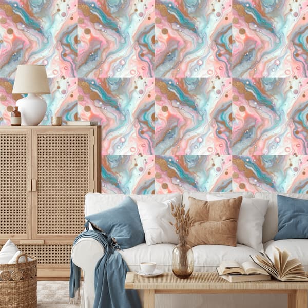 Mustetapetti Vaaleanharmaa, harmaa ja koralli 50x1000 cm