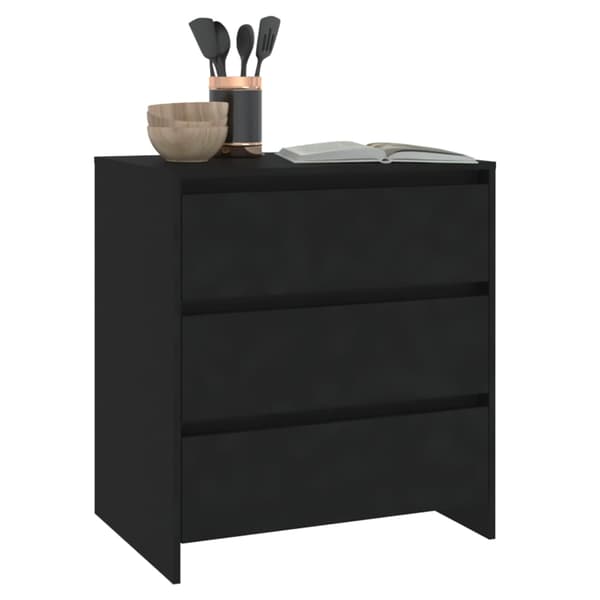 vidaXL kommode, sort, 70x41x75 cm, træbaseret materiale