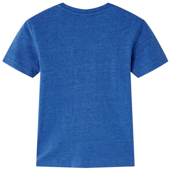 Barn-T-shirt, mörkblå melerad, 116