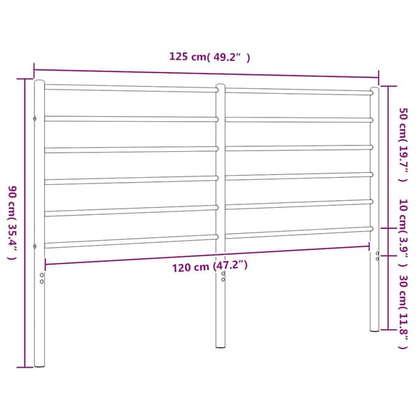 vidaXL metalsengegavl sort 120 cm