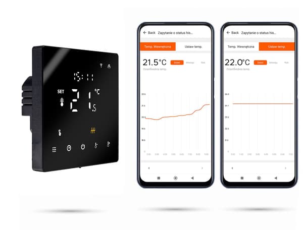 Tuya PRO3 WiFi-huonetermostaatti musta